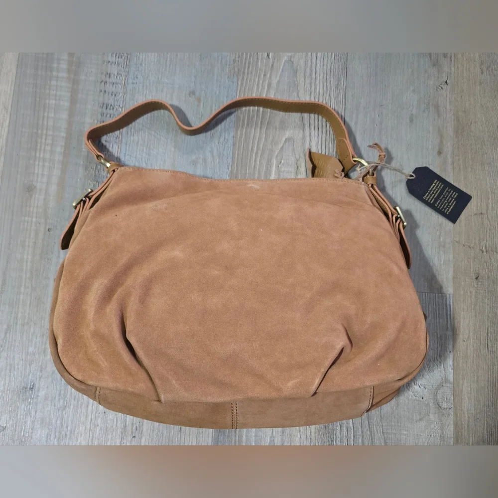 Elegant Tan Suede Shoulder Bag